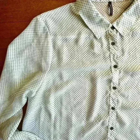 Soya  Concept | Light blue patterned button down blouse shirt size XL - Picture 5 of 5